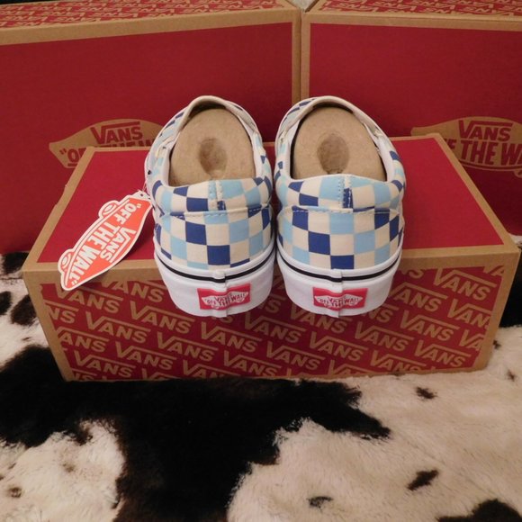 Vans Slip on Blue Light Blue Checkerboard - Picture 3 of 5